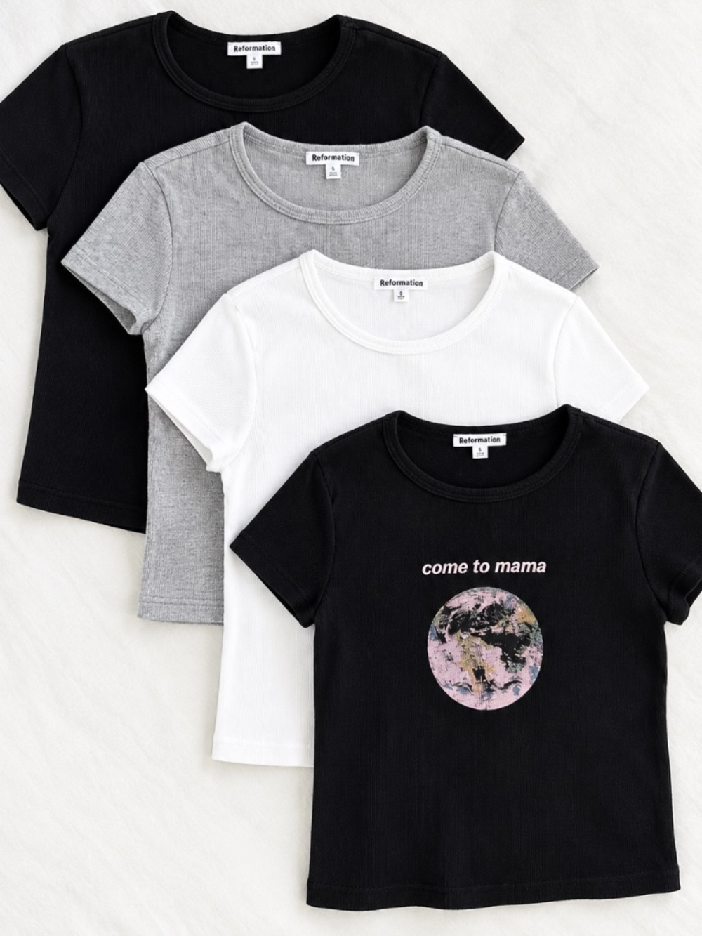 Reformation Muse Tee Black BUNDLE of 4 (Size S)